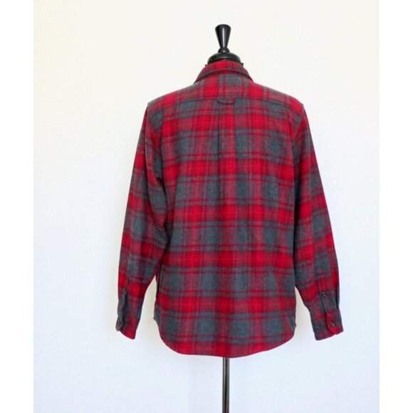 NEW! Orvis Heavy Weight Flannel Shirt Shacket Long Sleeve Red Gray SZ L - Picture 3 of 6